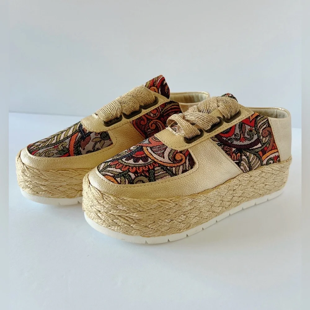 Jute Grass Platform Casual Sneakers
